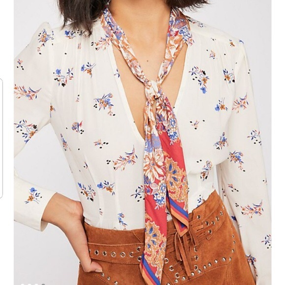 Free People Tops - Free People Georgia Peach front tie blouse